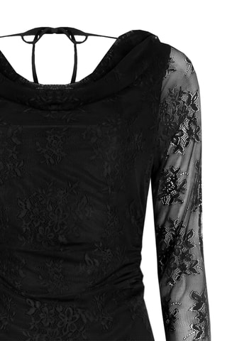 Robe longue en dentelle - Noir