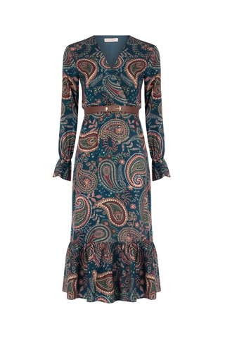 Robe midi - Bleu pétrole