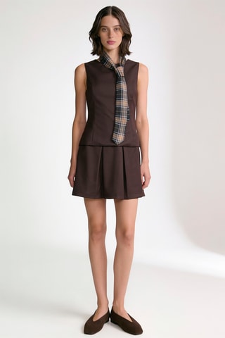 Robe trompe-l’œil - Marron foncé