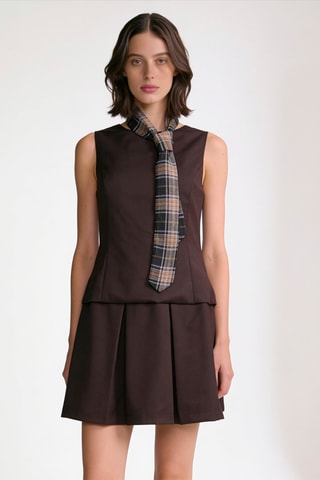 Robe trompe-l’œil - Marron foncé