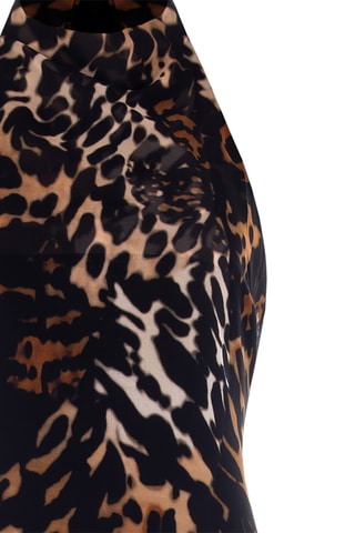 Robe midi - Marron et noir