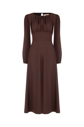 Robe midi - Marron