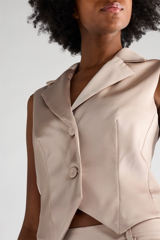 Gilet de costume sans manches - Beige 