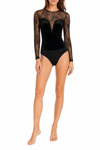 Body en velours - Noir