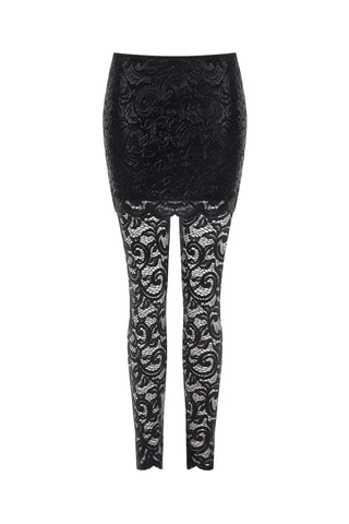 Legging en dentelle 2-en-1 - Noir
