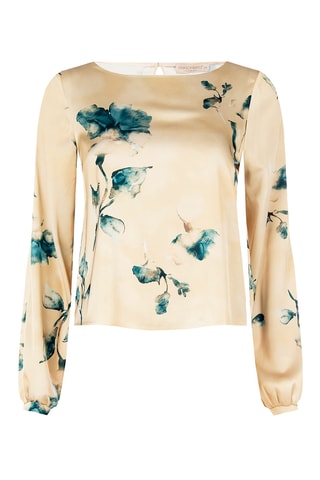 Blouse - Vert foncé et beige