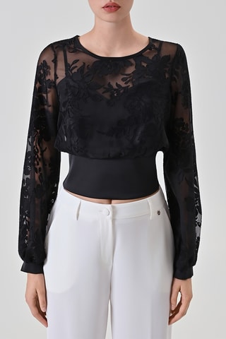 Blouse en dentelle - Noir