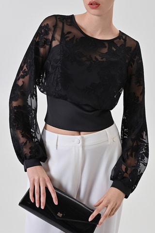 Blouse en dentelle - Noir