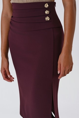 Jupe droite taille haute - Bordeaux