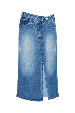 Jupe midi en jean - Bleu