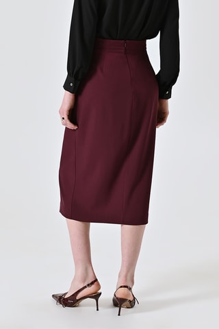 Jupe portefeuille taille haute - Bordeaux