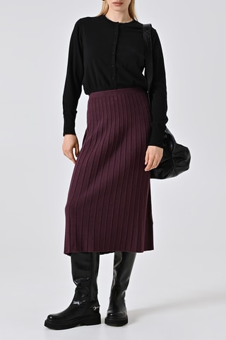 Jupe midi taille haute - Bordeaux