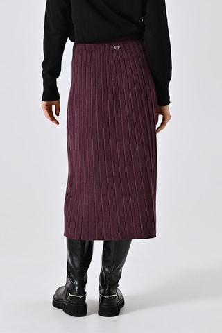 Jupe midi taille haute - Bordeaux