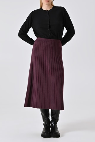 Jupe midi taille haute - Bordeaux
