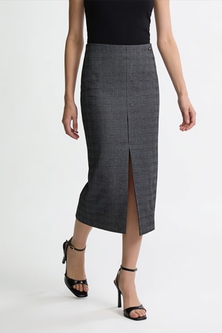 Jupe midi taille haute - Noir
