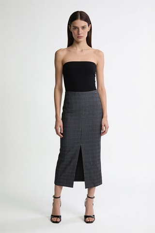 Jupe midi taille haute - Noir