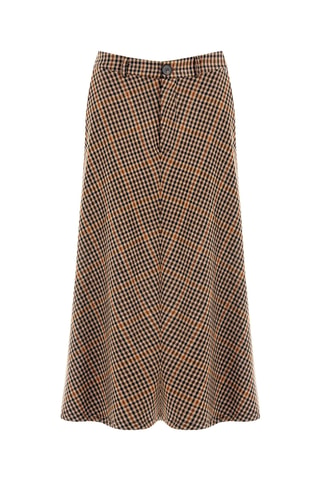 Jupe midi taille haute - Marron