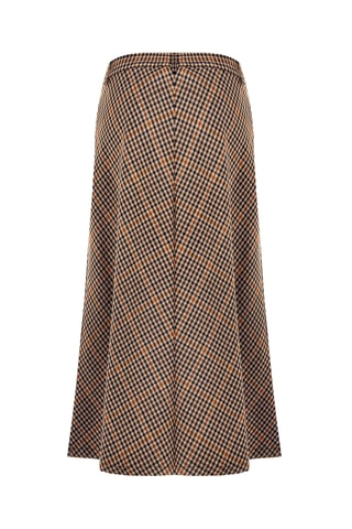 Jupe midi taille haute - Marron