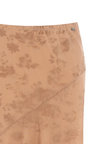 Jupe midi taille haute - Beige