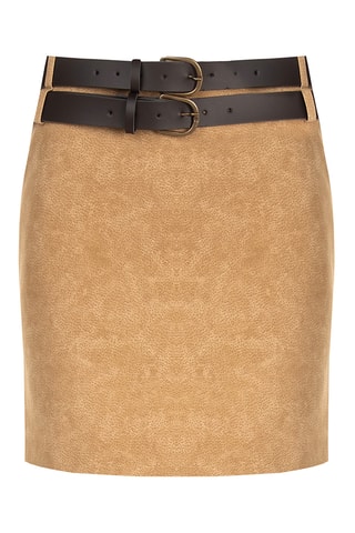 Jupe droite taille haute - Beige