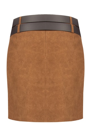 Jupe fourreau taille haute - Marron clair