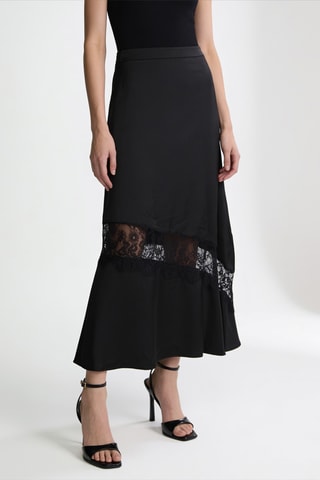 Jupe longue taille haute - Noir