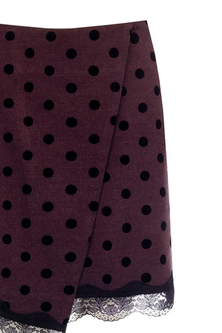 Jupe portefeuille taille haute - Bordeaux