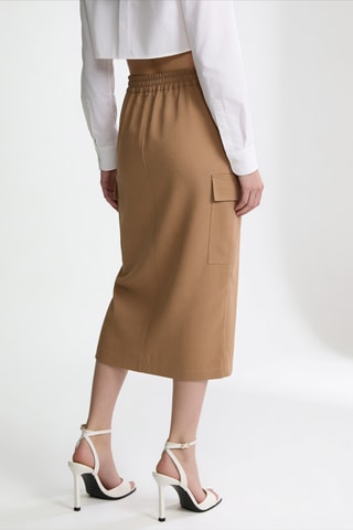 Jupe droite taille haute - Camel