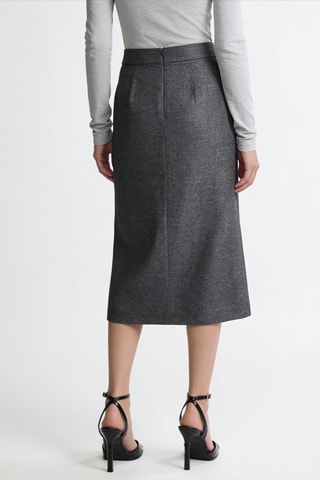 Jupe portefeuille taille haute - Noir