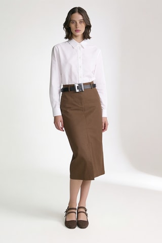 Jupe midi - Marron