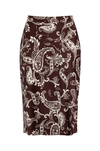 Jupe droite taille haute - Marron