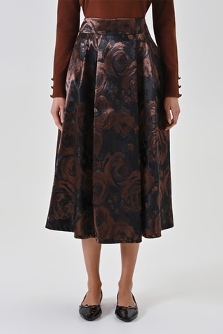 Jupe midi - Marron