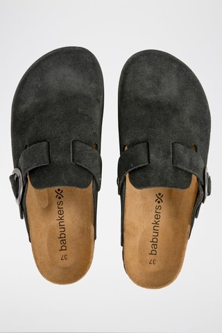 Sabot in pelle scamosciata Rosso - Nero