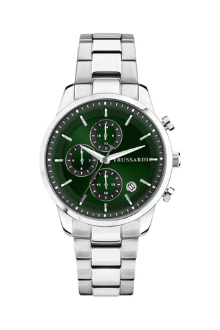Stalen Quartz Horloge - Zilverkleurig en Groen