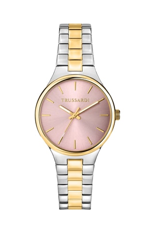 Stalen Quartz Horloge - Goudkleurig en Zilverkleurig