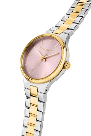 Stalen Quartz Horloge - Goudkleurig en Zilverkleurig