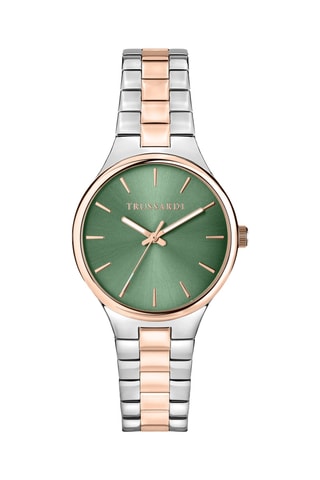Stalen Verguld Roségoud Quartz Horloge