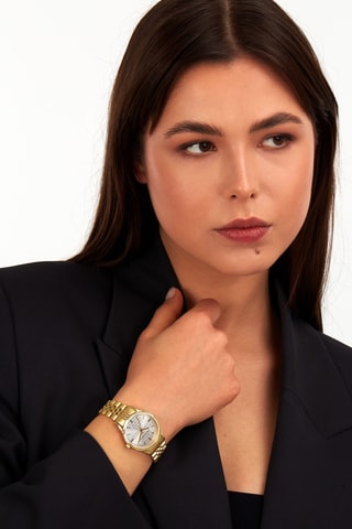 Stalen Quartz Horloge - Goudkleurig en Zilverkleurig