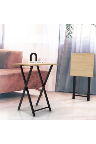 2 tables d'appoint pliables Memphis - 48 x 36 x 65 cm