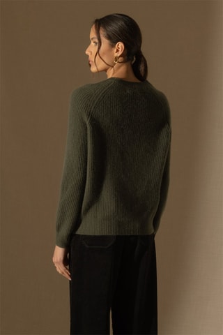 Jersey Oceane 100 % cachemir, 4 hilos - Cuello redondo - 269 g - Caqui