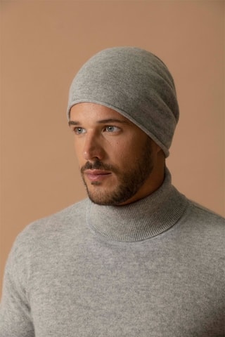 Jersey Trevor 100 % cachemir, 2 hilos - Jersey de cuello vuelto - Gris