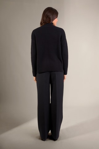 Jersey 100 % cachemir - Cuello alto. - Negro