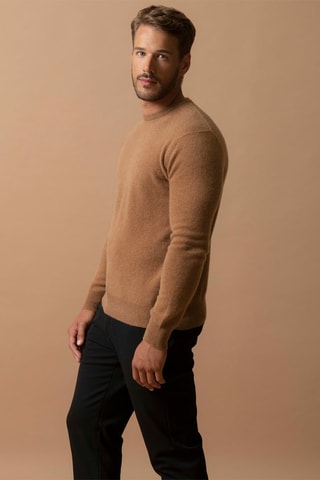 Jersey Blake 100 % cachemir, 2 hilos - Cuello redondo. - Marrón
