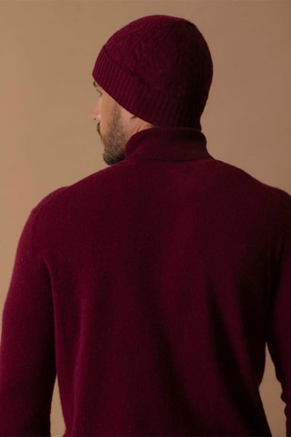 Gorro Popi 100 % cachemir, 4 hilos - Burdeos