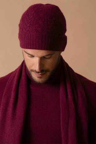 Gorro Popi 100 % cachemir, 4 hilos - Burdeos