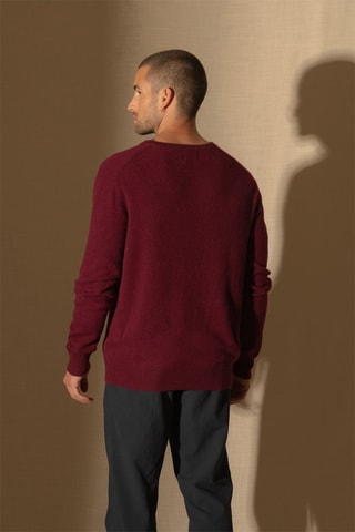 Jersey Alexander 100 % cachemir, 2 hilos - Cuello de pico. - Burdeos
