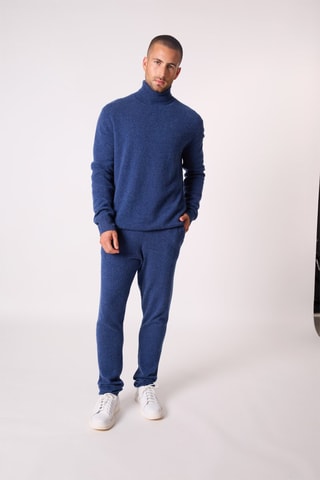 Jersey Trevor 100 % cachemir, 2 hilos - Jersey de cuello vuelto - Azul
