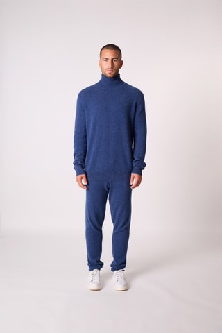 Jersey Trevor 100 % cachemir, 2 hilos - Jersey de cuello vuelto - Azul