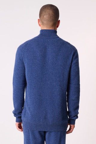 Jersey Trevor 100 % cachemir, 2 hilos - Jersey de cuello vuelto - Azul