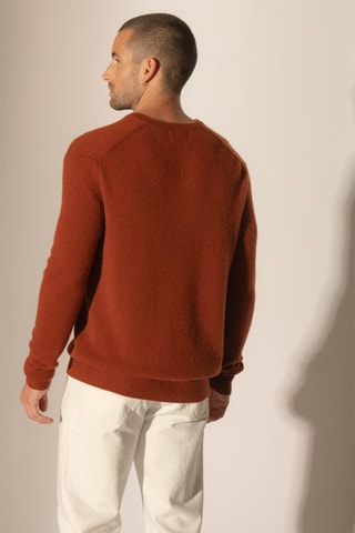 Jersey Enzo 100 % cachemir, 4 hilos - Cuello de pico - 310 g - Marrón
